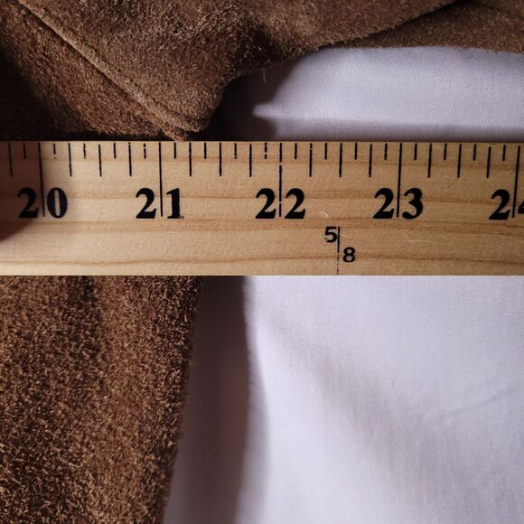 Polo Ralph Lauren Suede Jacket Mens Small Flannel Lined Leather Bomber Vintage - Picture 13 of 16